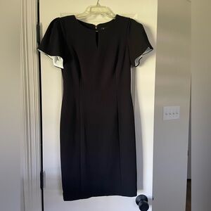 Black DKNY princess dress with white contrast flutter sleeves